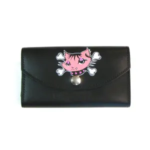 Ladies Organizer Wallet- Kitty w/ Crossbones