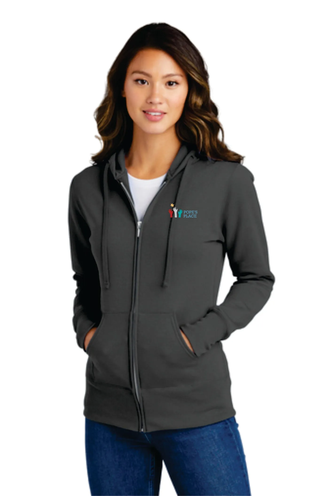Ladies Printed Full Zip Hoodie | Pope's Place