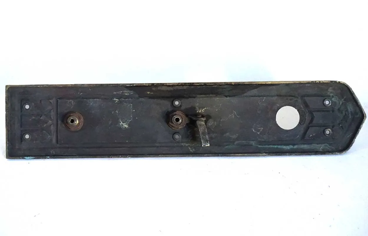 Large American CORBIN Gothic Revival Cast Brass Door Handle and Plate