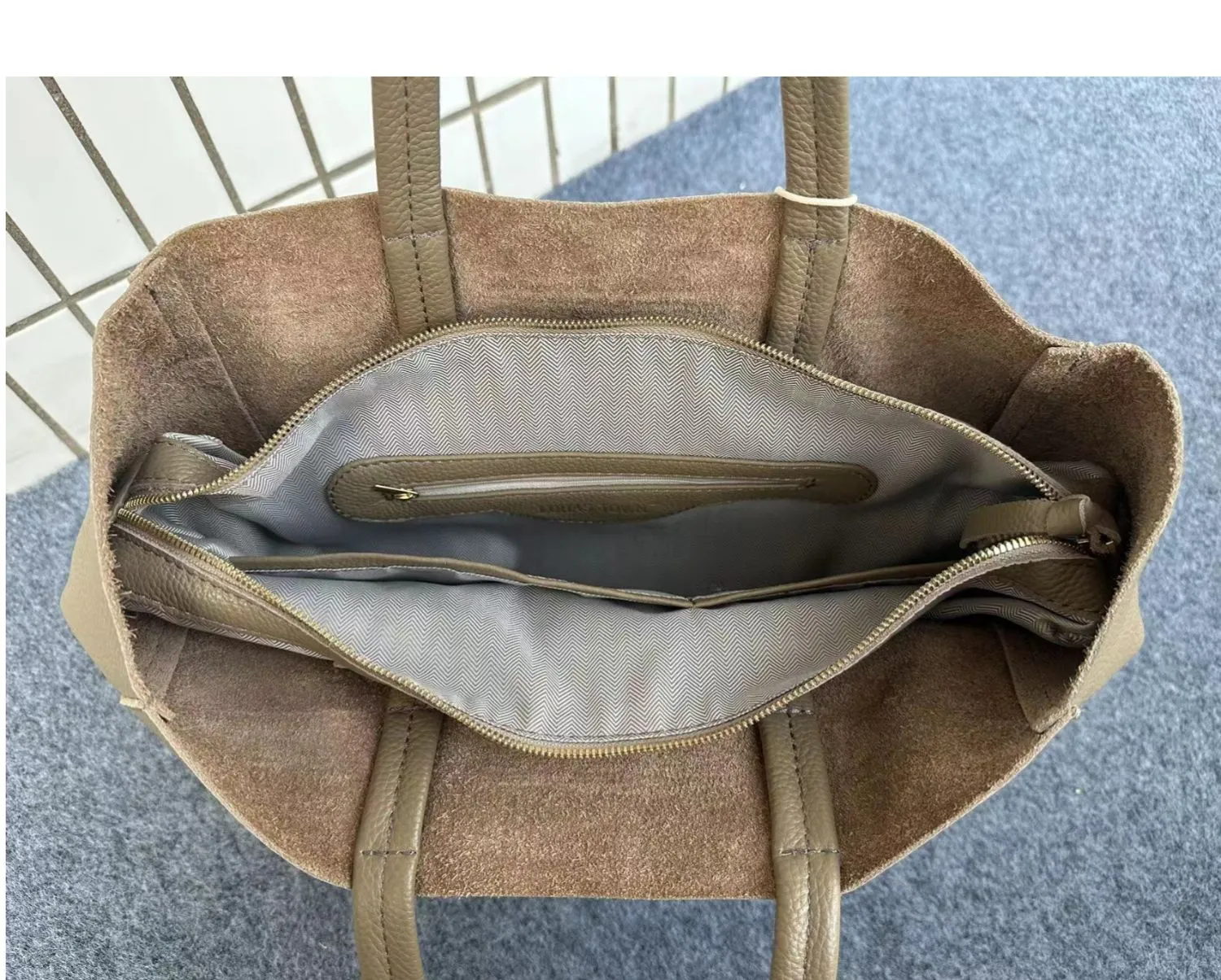 Large Leather Tote Bag Womens Leather Tote Bags Khaki Leather Laptop Tote Bag