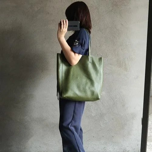Large Leather Tote Bag Womens Leather Tote Bags Khaki Leather Laptop Tote Bag
