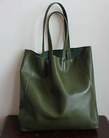 Large Leather Tote Bag Womens Leather Tote Bags Khaki Leather Laptop Tote Bag