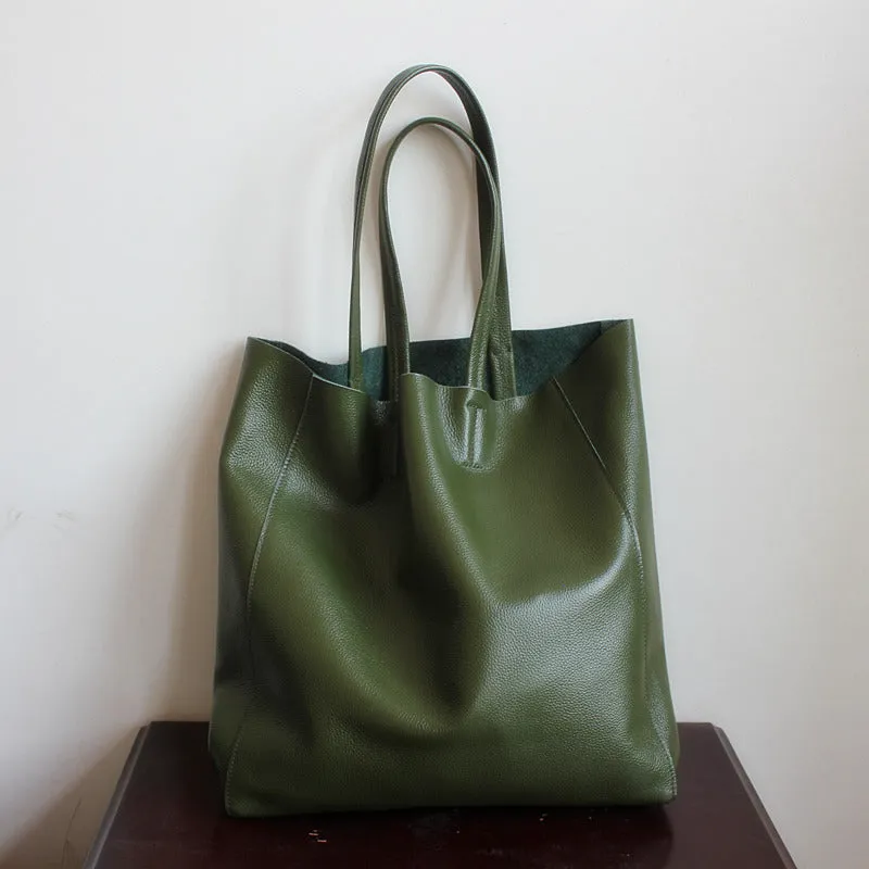 Large Leather Tote Bag Womens Leather Tote Bags Khaki Leather Laptop Tote Bag