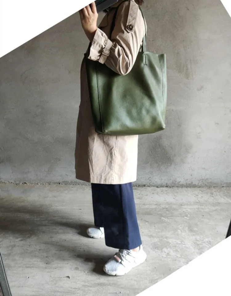 Large Leather Tote Bag Womens Leather Tote Bags Khaki Leather Laptop Tote Bag