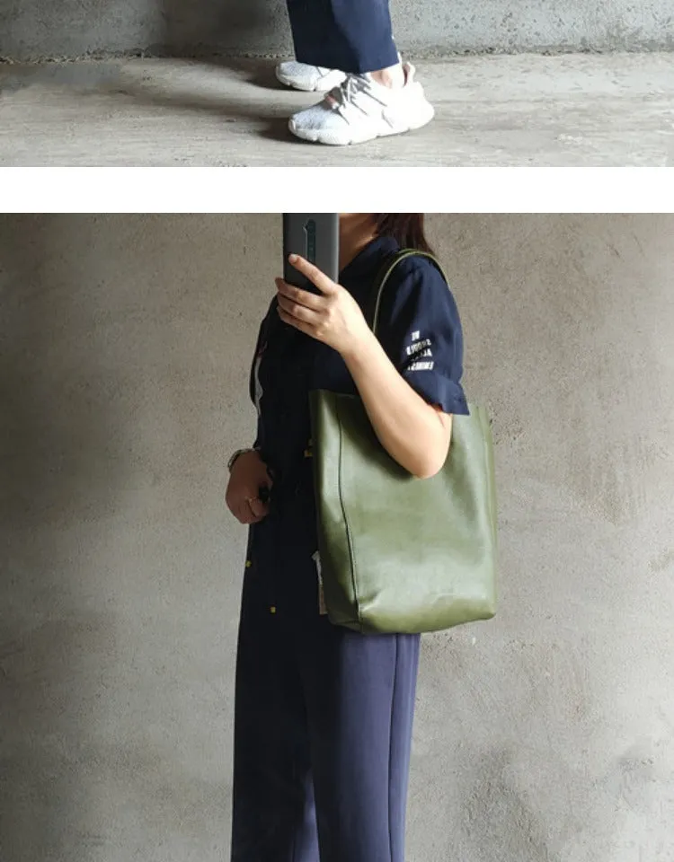 Large Leather Tote Bag Womens Leather Tote Bags Khaki Leather Laptop Tote Bag