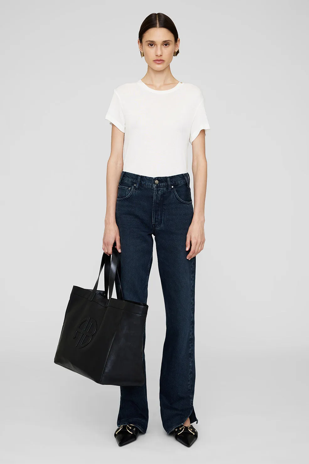Large Rio Tote - Black Recycled Leather