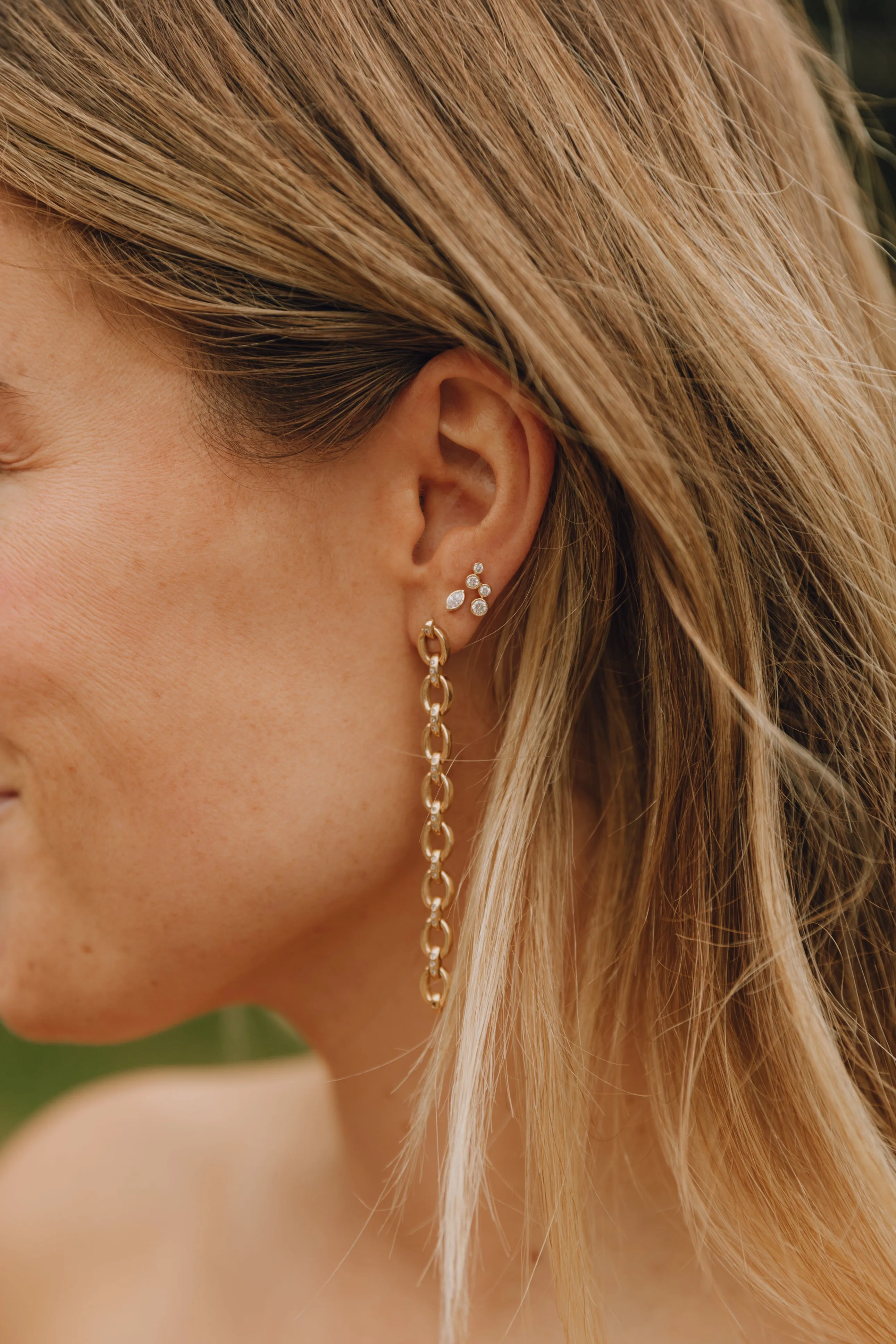 Lawson Two-Way Twin Chain Earrings