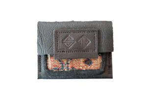 Leather and Rug Fragment Coin Purse