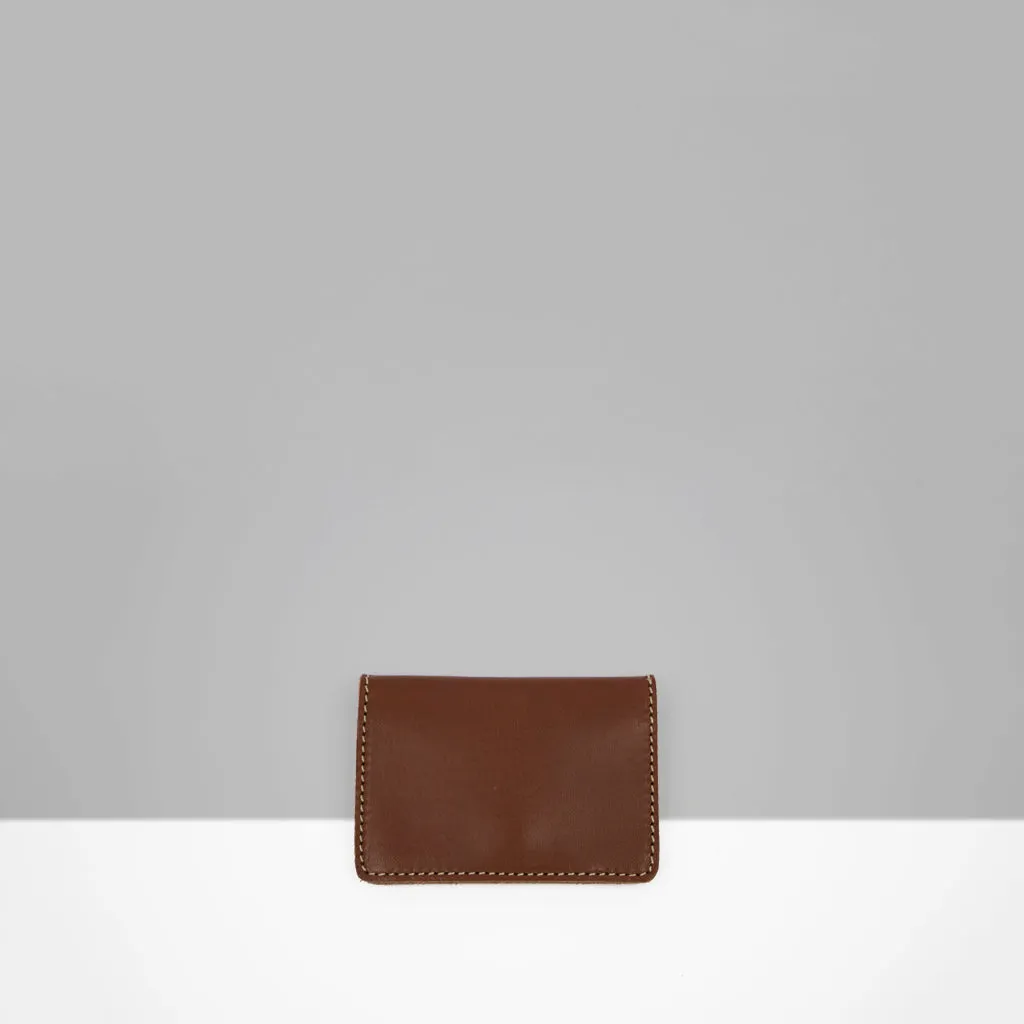 leather bifold card holder C2 in chestnut