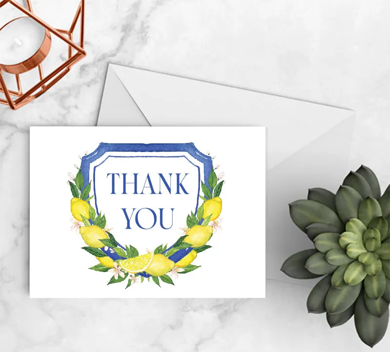 Lemon Wreath Greek Style Thank you Cards