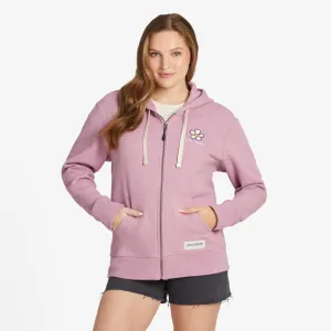 Life is Good Women's Bold Heart Flower Simply True Fleece Zip Hoodie
