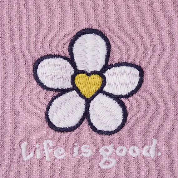 Life is Good Women's Bold Heart Flower Simply True Fleece Zip Hoodie