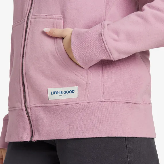 Life is Good Women's Bold Heart Flower Simply True Fleece Zip Hoodie
