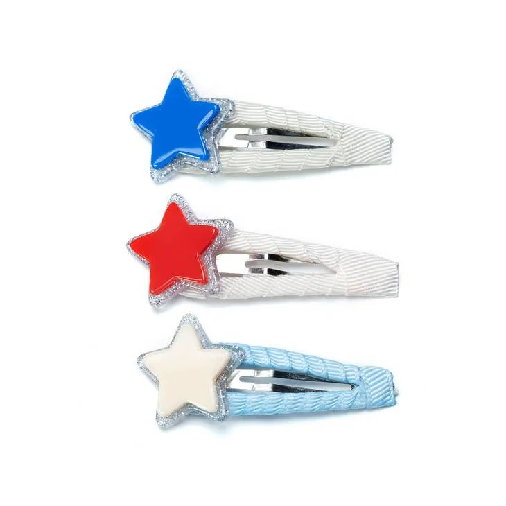 Lilies & Roses 4th of July Stars Covered Snap Clip Set