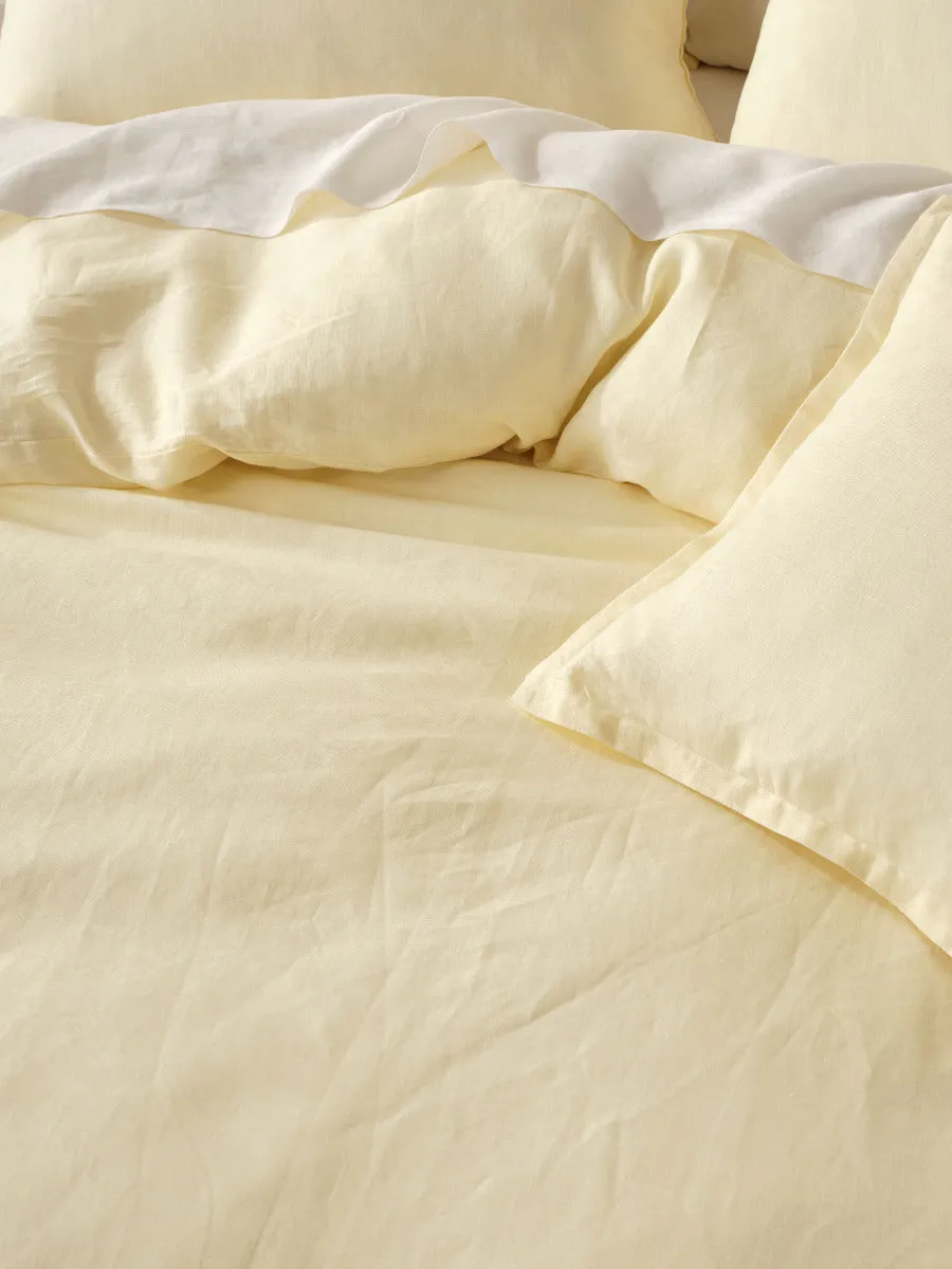 LINEN HOUSE NIMES LEMON QUILT COVER SET