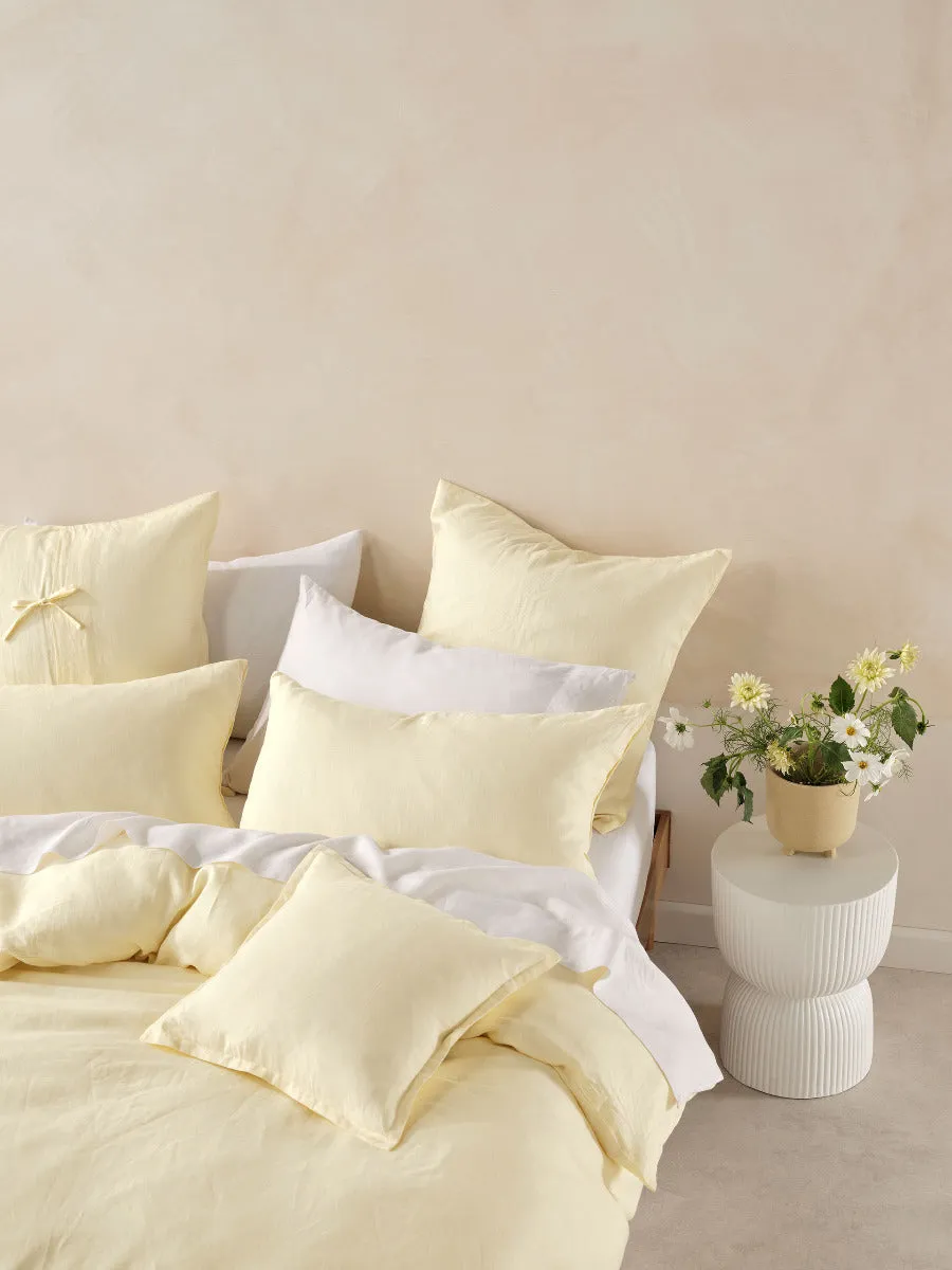 LINEN HOUSE NIMES LEMON QUILT COVER SET