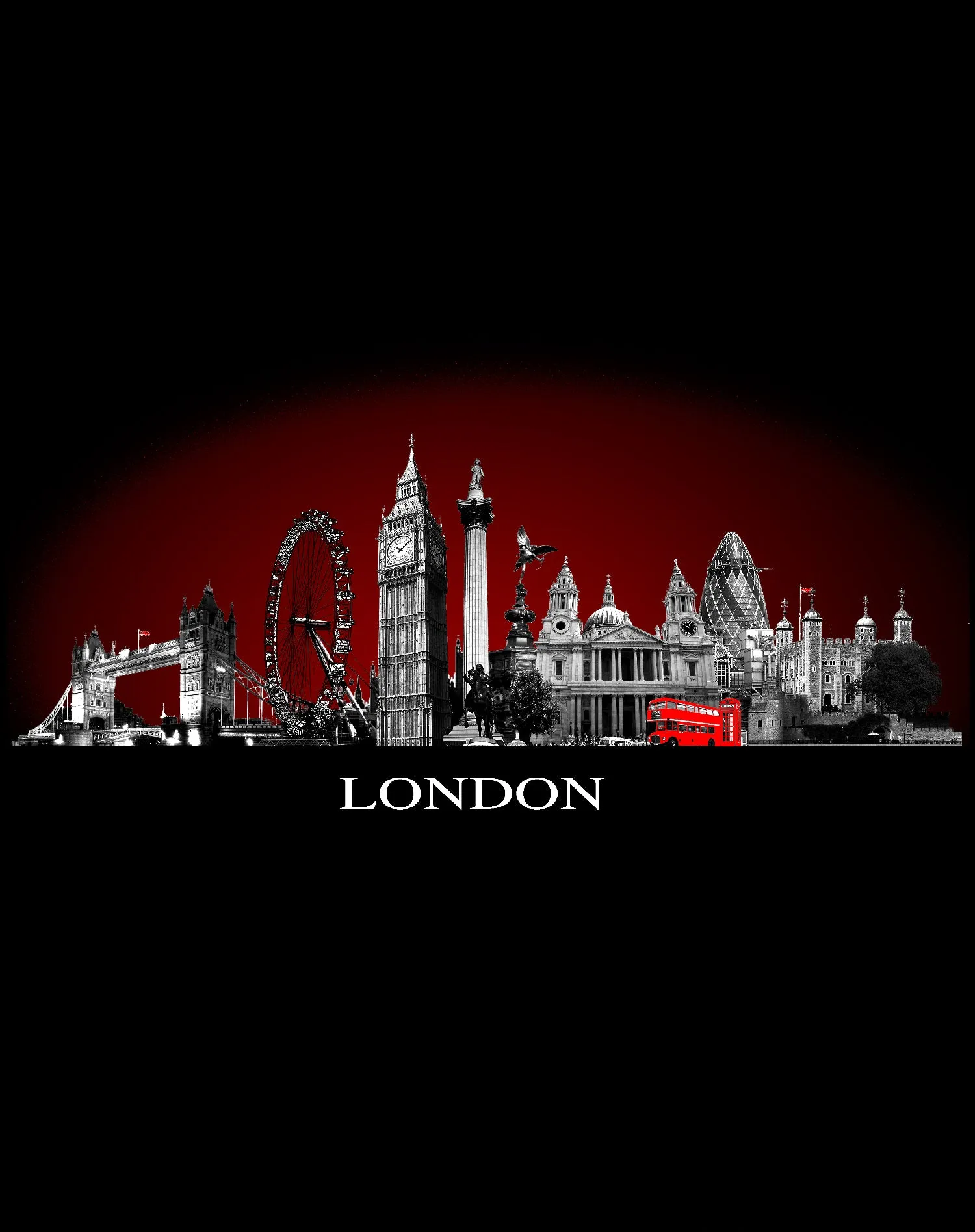 London Skyline Silhouette 1982 Official Tote Bag
