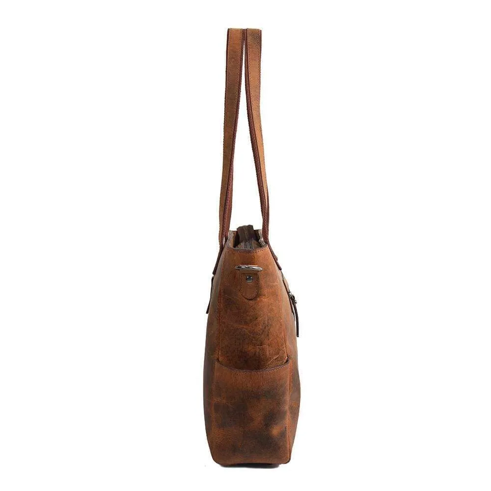 Loretta Handcrafted Leather Tote   2 FREE WALLETS
