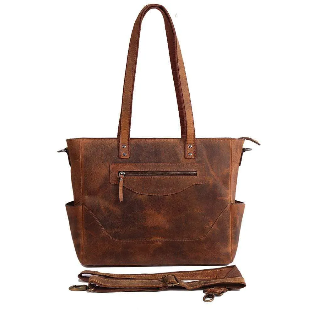 Loretta Handcrafted Leather Tote   2 FREE WALLETS