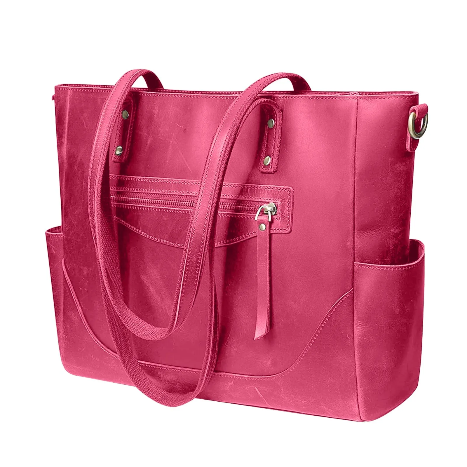 Loretta Handcrafted Leather Tote   2 FREE WALLETS