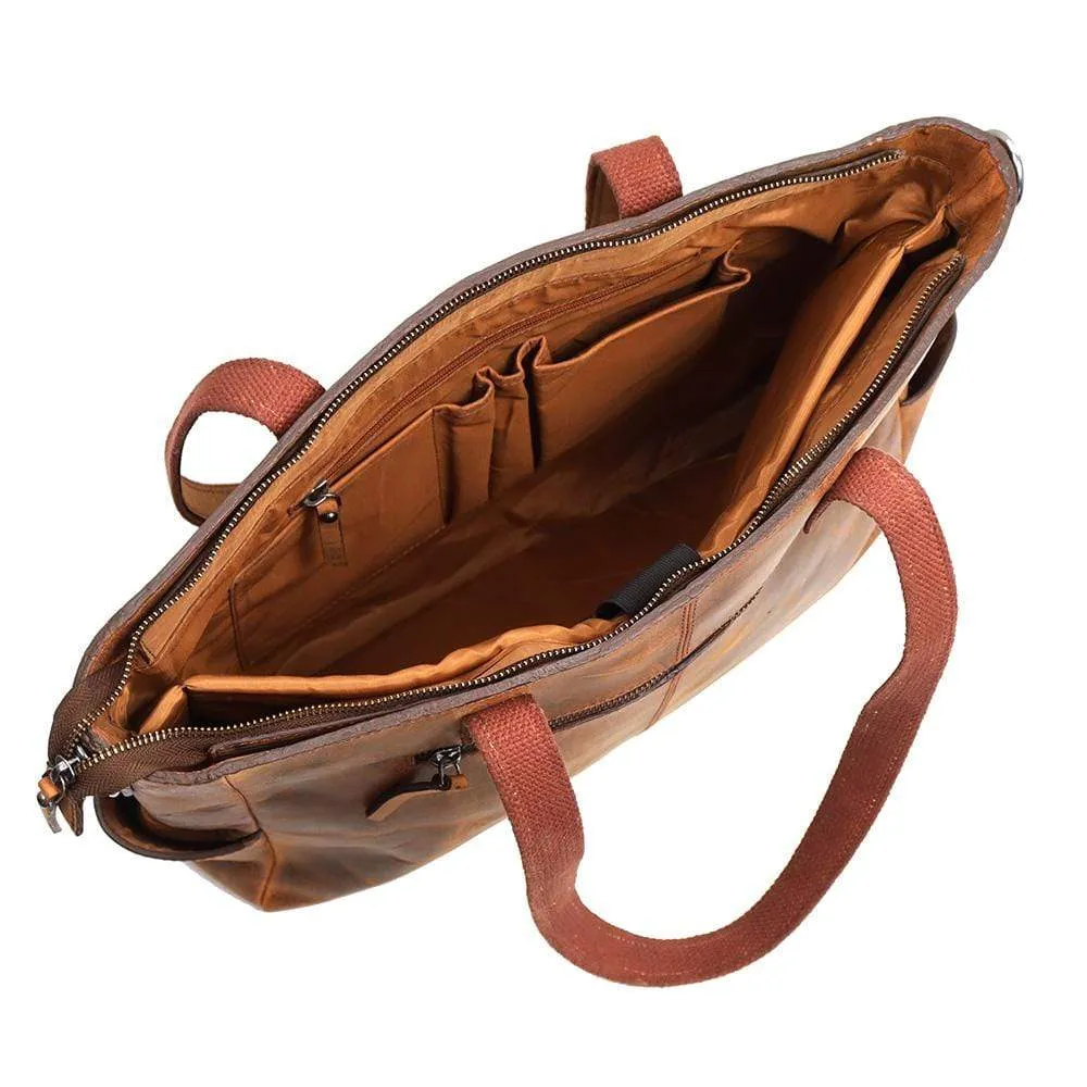 Loretta Handcrafted Leather Tote   2 FREE WALLETS