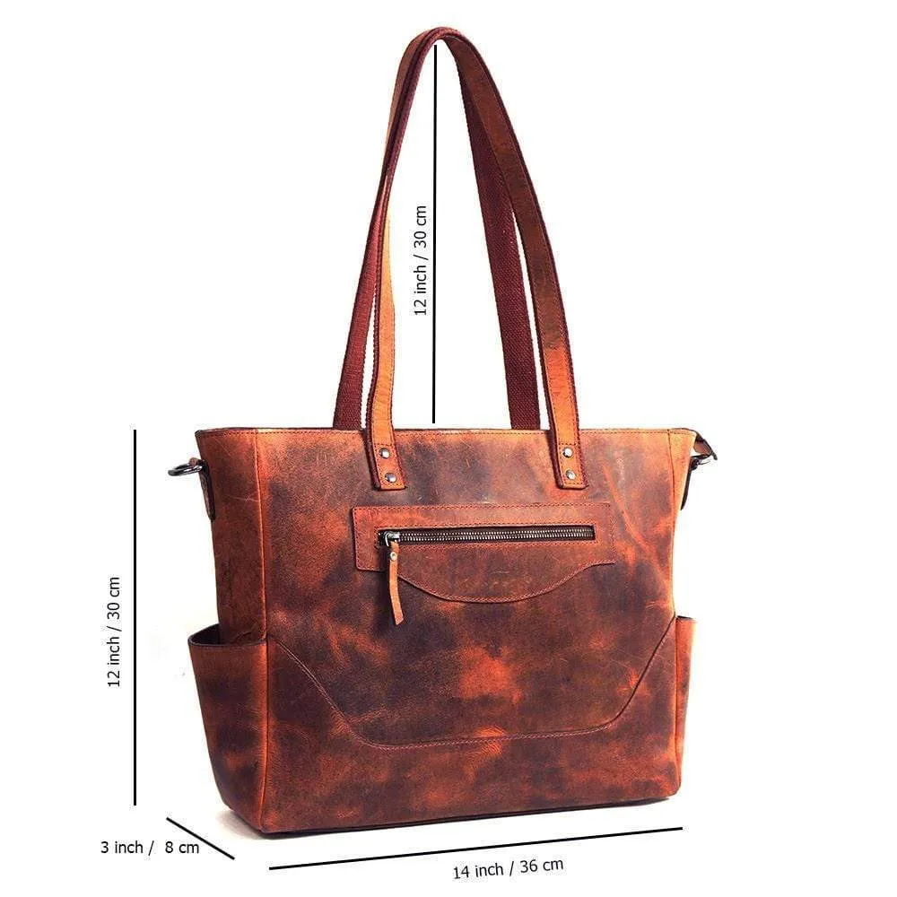 Loretta Handcrafted Leather Tote   2 FREE WALLETS