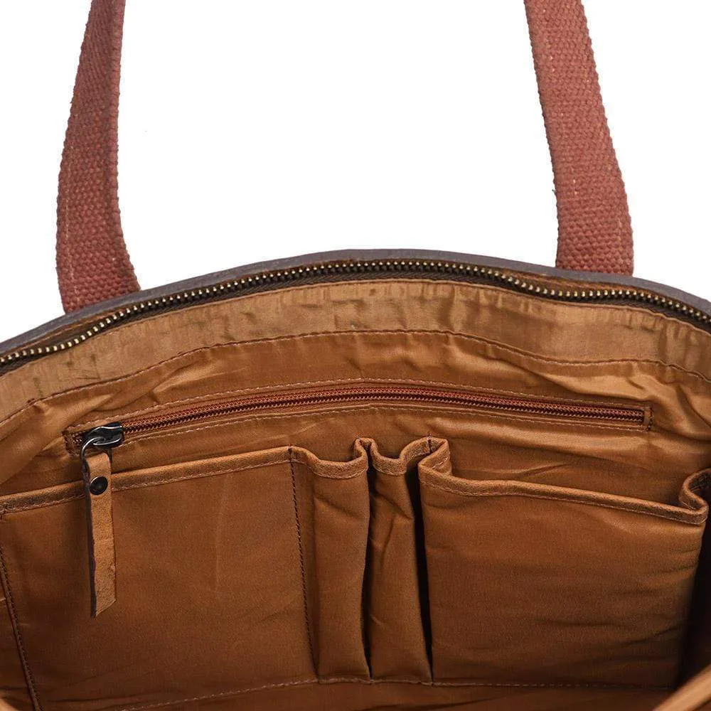 Loretta Handcrafted Leather Tote   2 FREE WALLETS