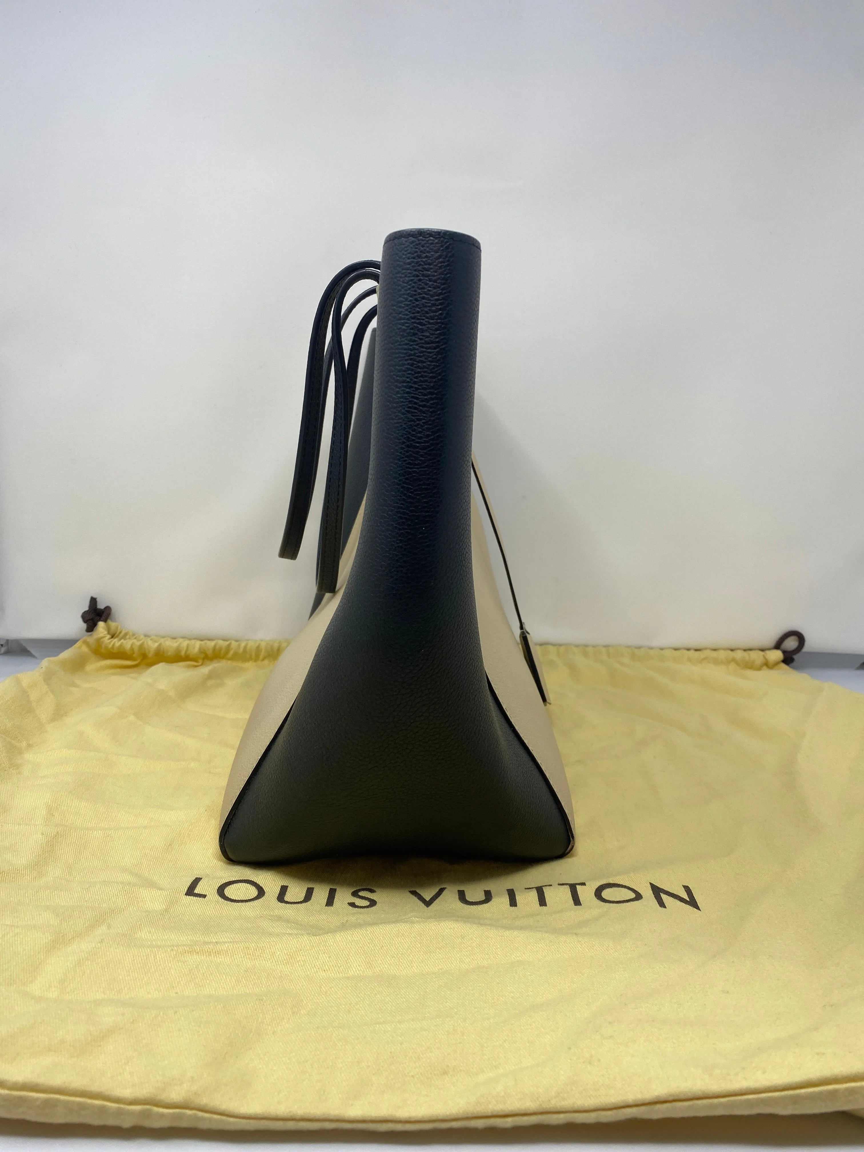 Louis Vuitton Black and Ivory Lock Me Cabas Tote Bag