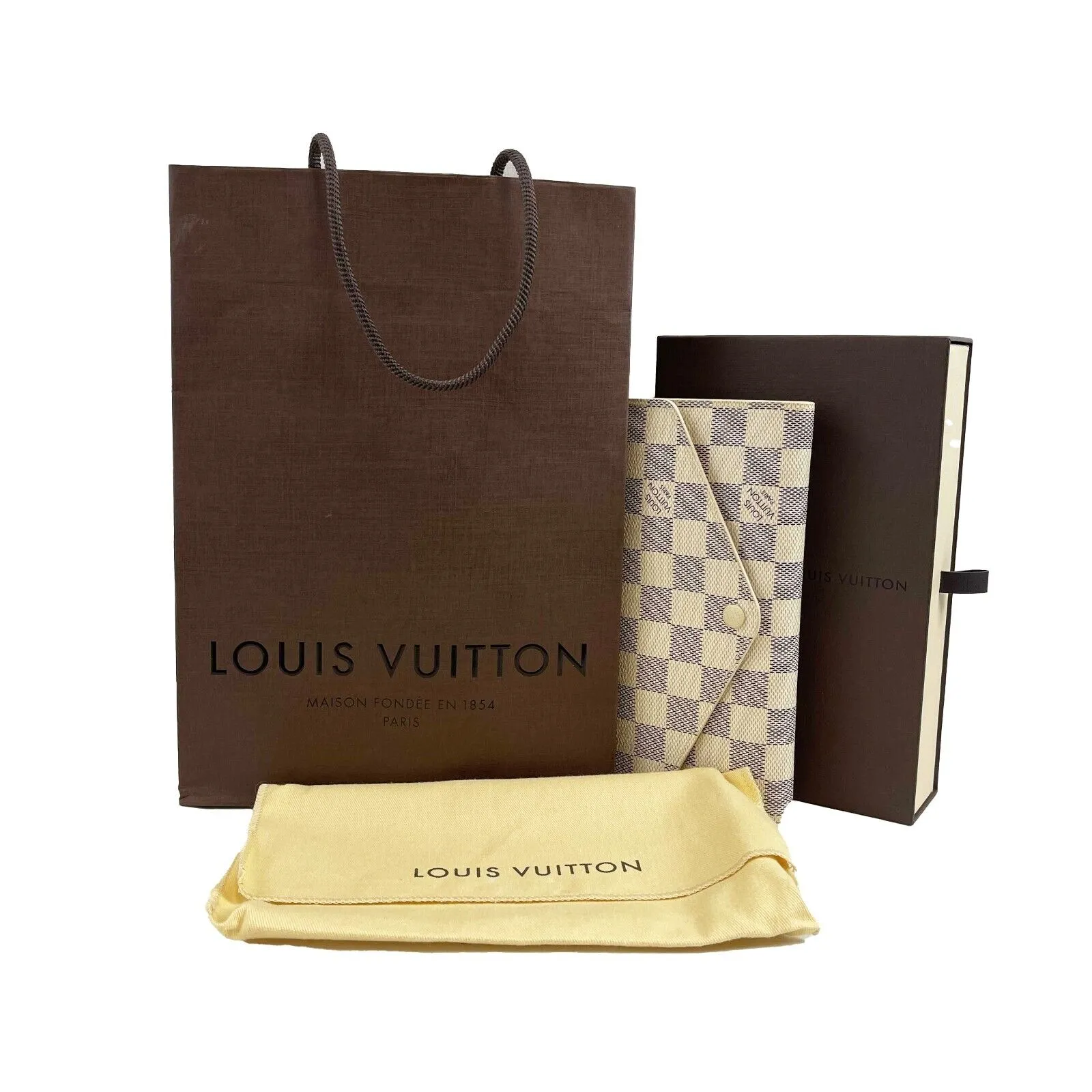 Louis Vuitton Josephine Damier Azur Wallet White NEW w/ FULL KIT