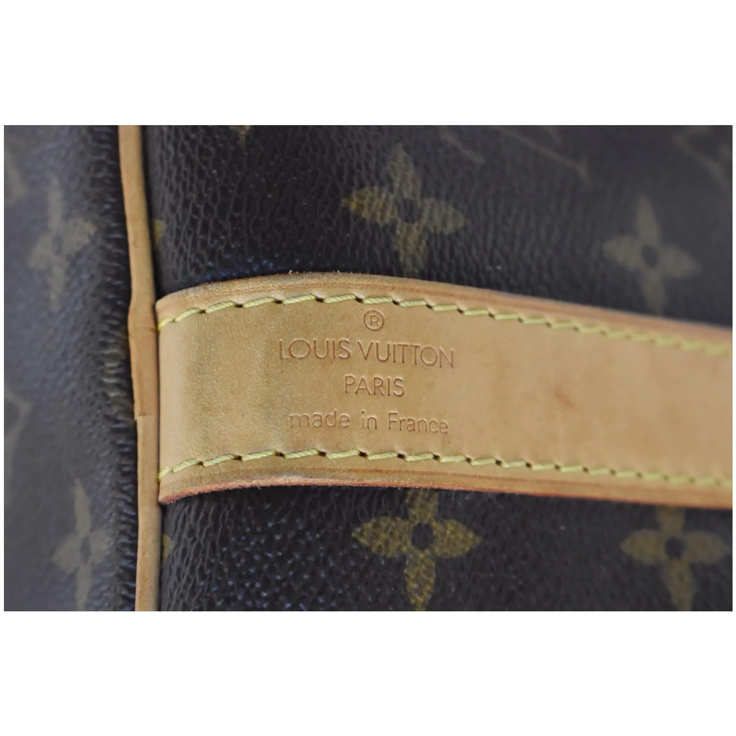 LOUIS VUITTON Keepall 45 Bandouliere Monogram Canvas Travel Bag Brown