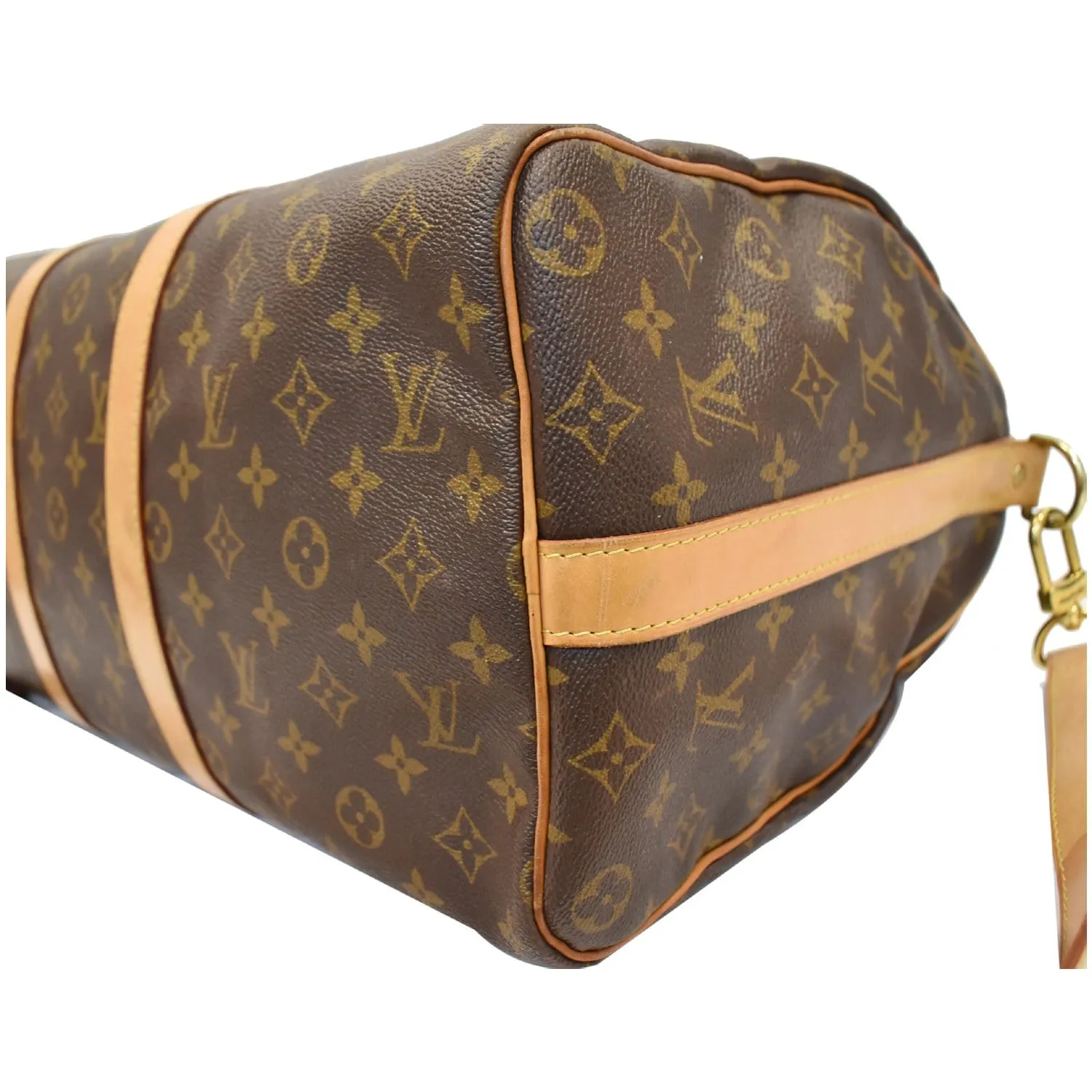 LOUIS VUITTON Keepall 45 Bandouliere Monogram Canvas Travel Bag Brown