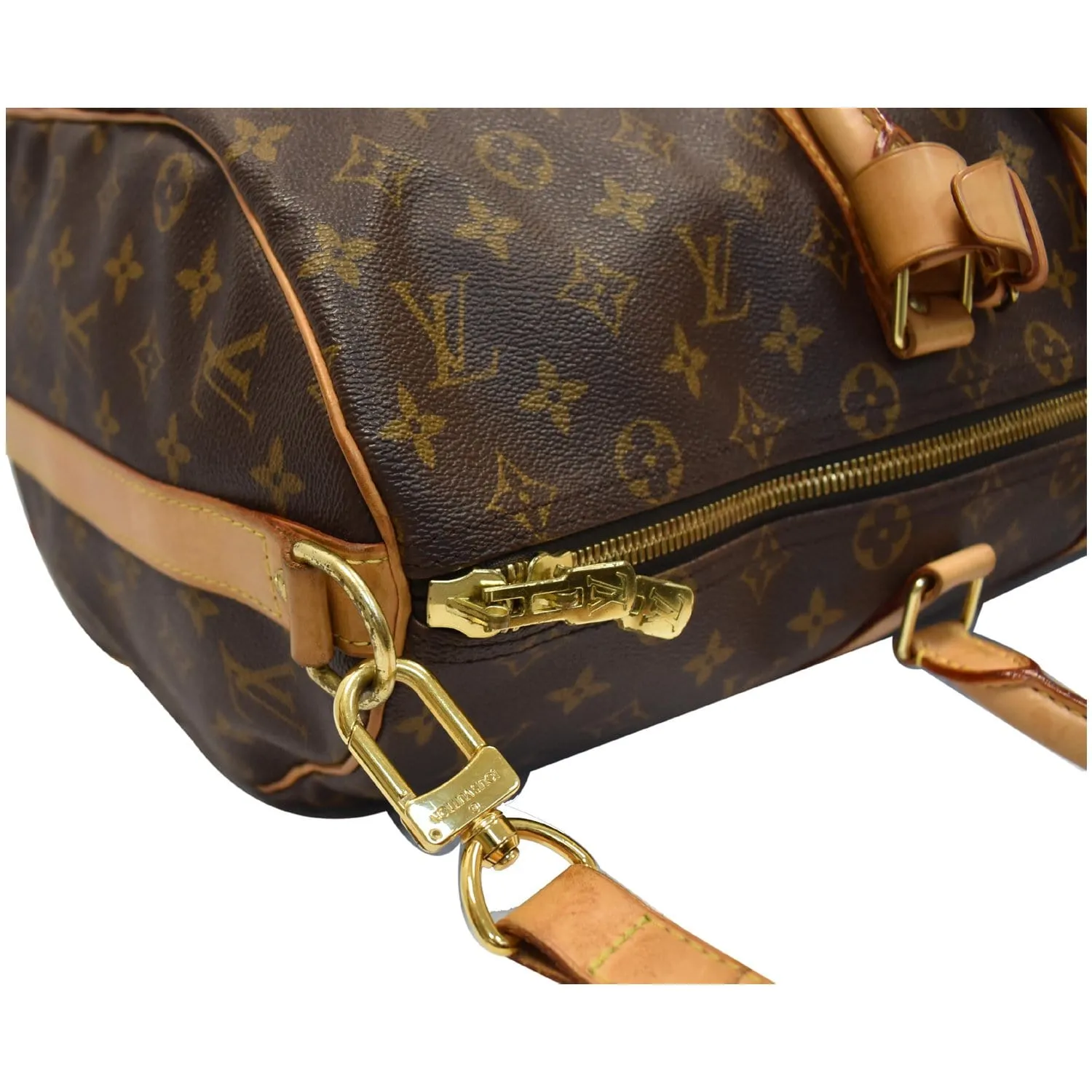 LOUIS VUITTON Keepall 45 Bandouliere Monogram Canvas Travel Bag Brown