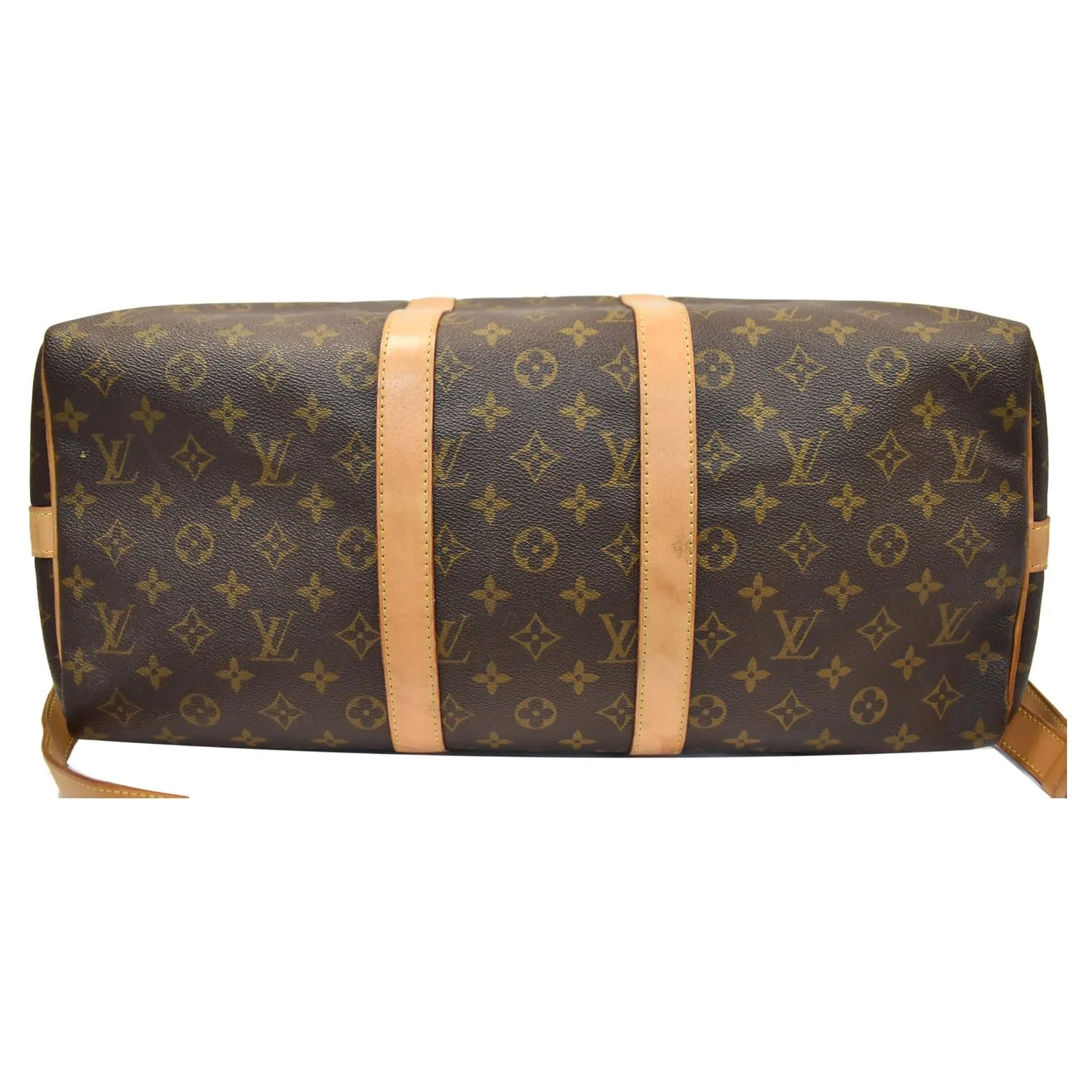 LOUIS VUITTON Keepall 45 Bandouliere Monogram Canvas Travel Bag Brown