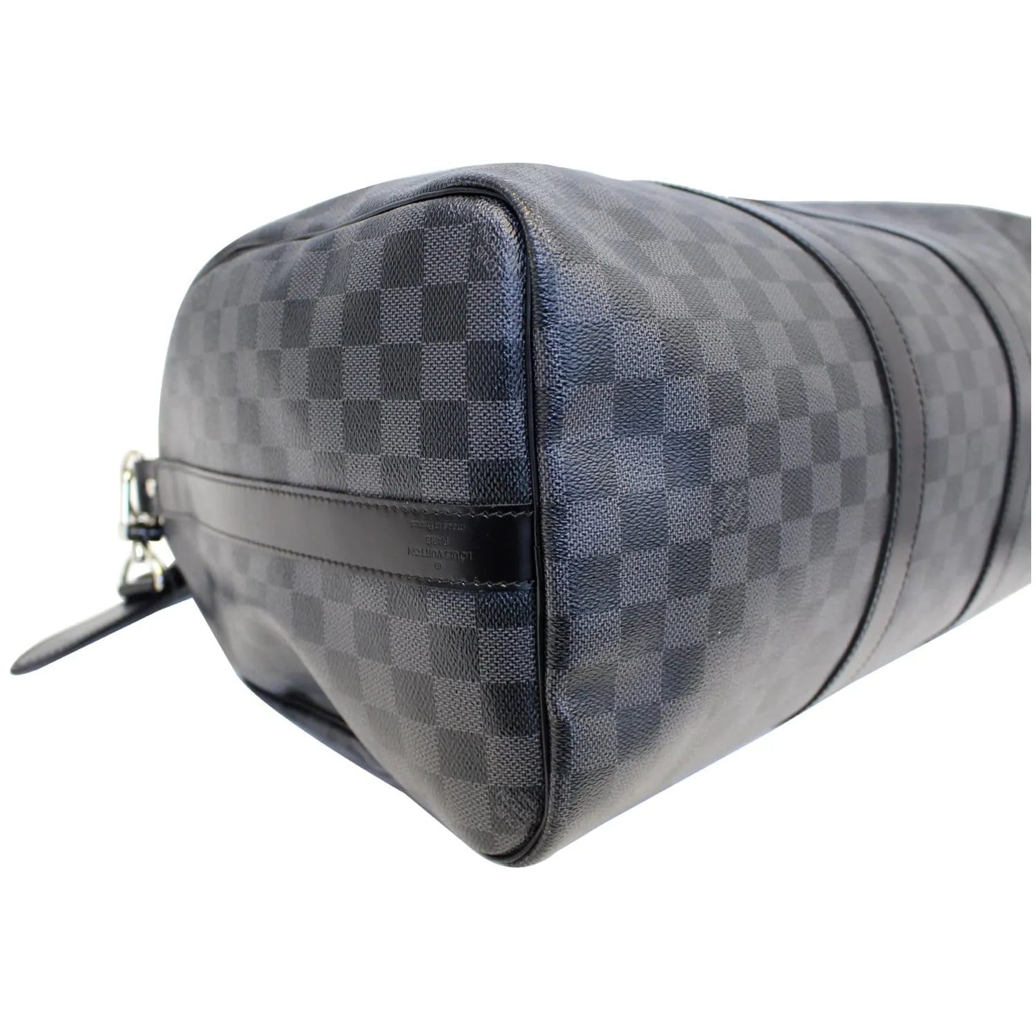 LOUIS VUITTON Keepall 45 Damier Graphite Bandouliere Travel Bag Black