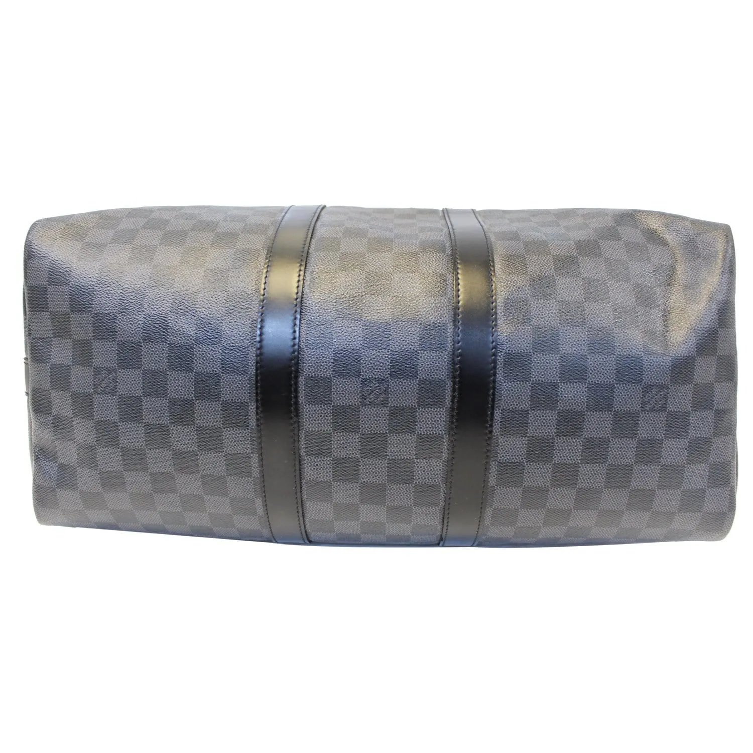 LOUIS VUITTON Keepall 45 Damier Graphite Bandouliere Travel Bag Black