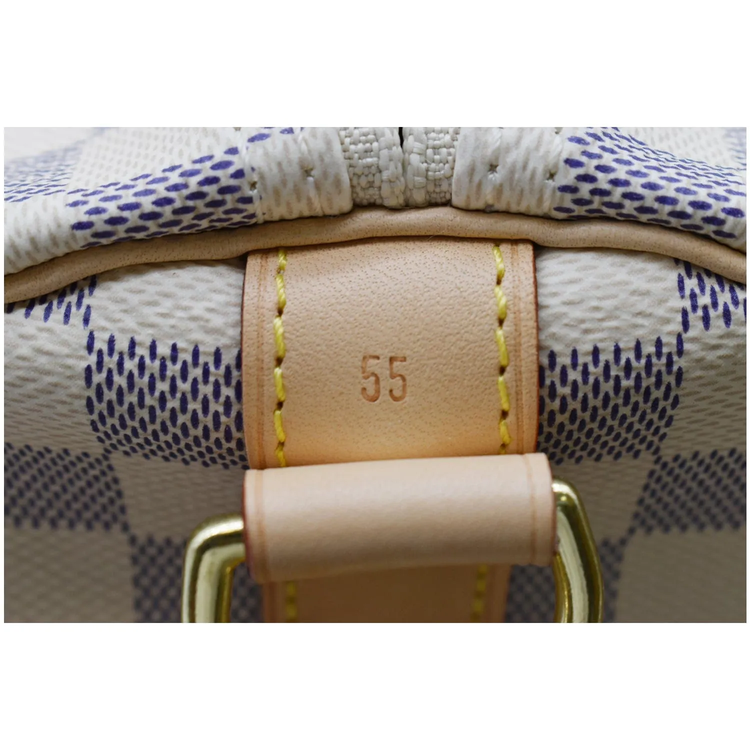 LOUIS VUITTON Keepall 55 Bandouliere Damier Azur Travel Bag White