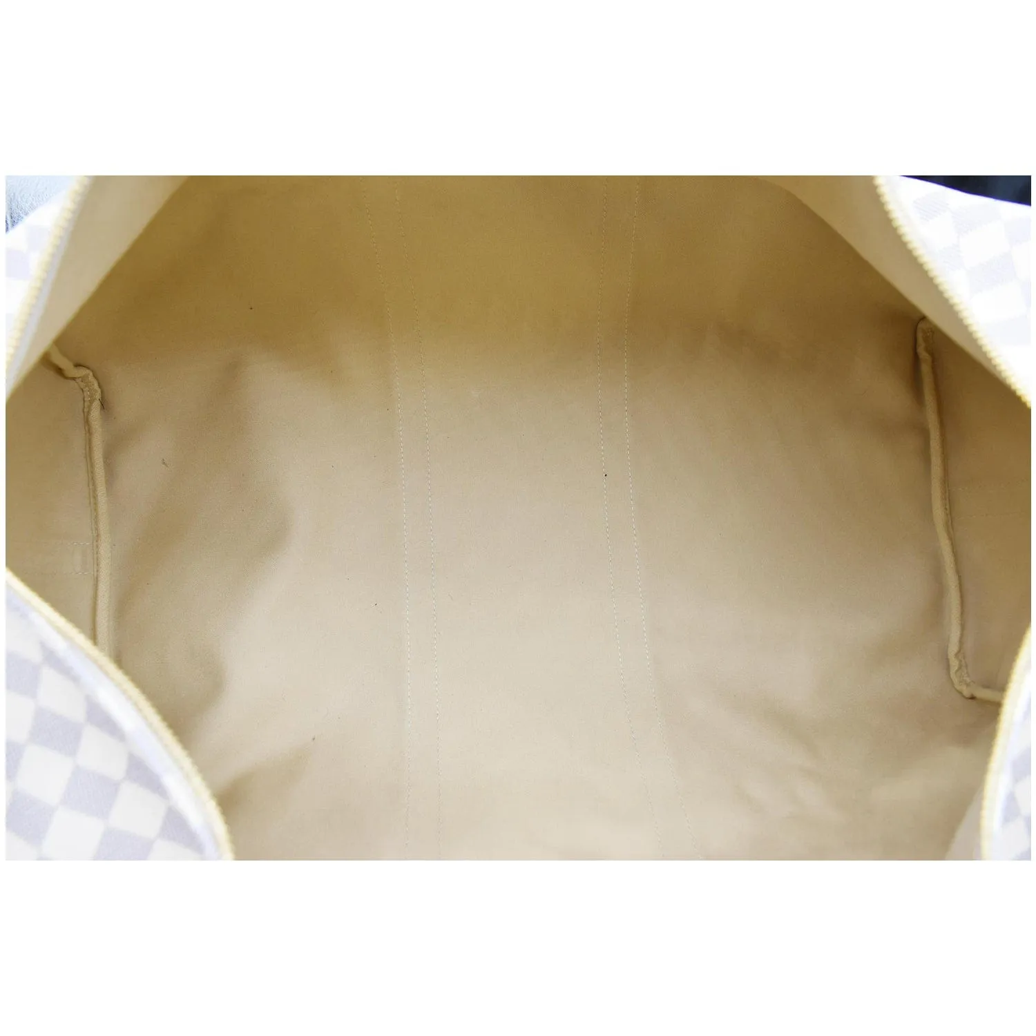LOUIS VUITTON Keepall 55 Bandouliere Damier Azur Travel Bag White