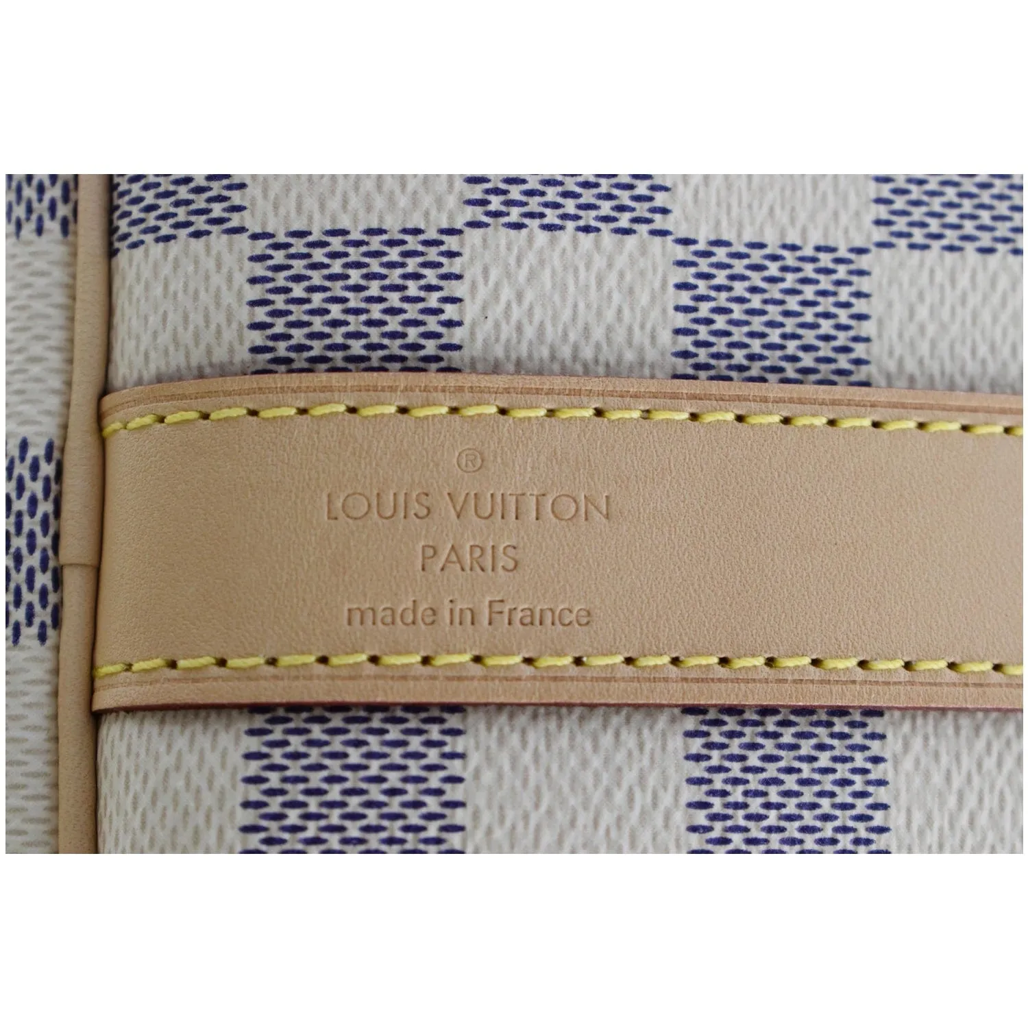 LOUIS VUITTON Keepall 55 Bandouliere Damier Azur Travel Bag White