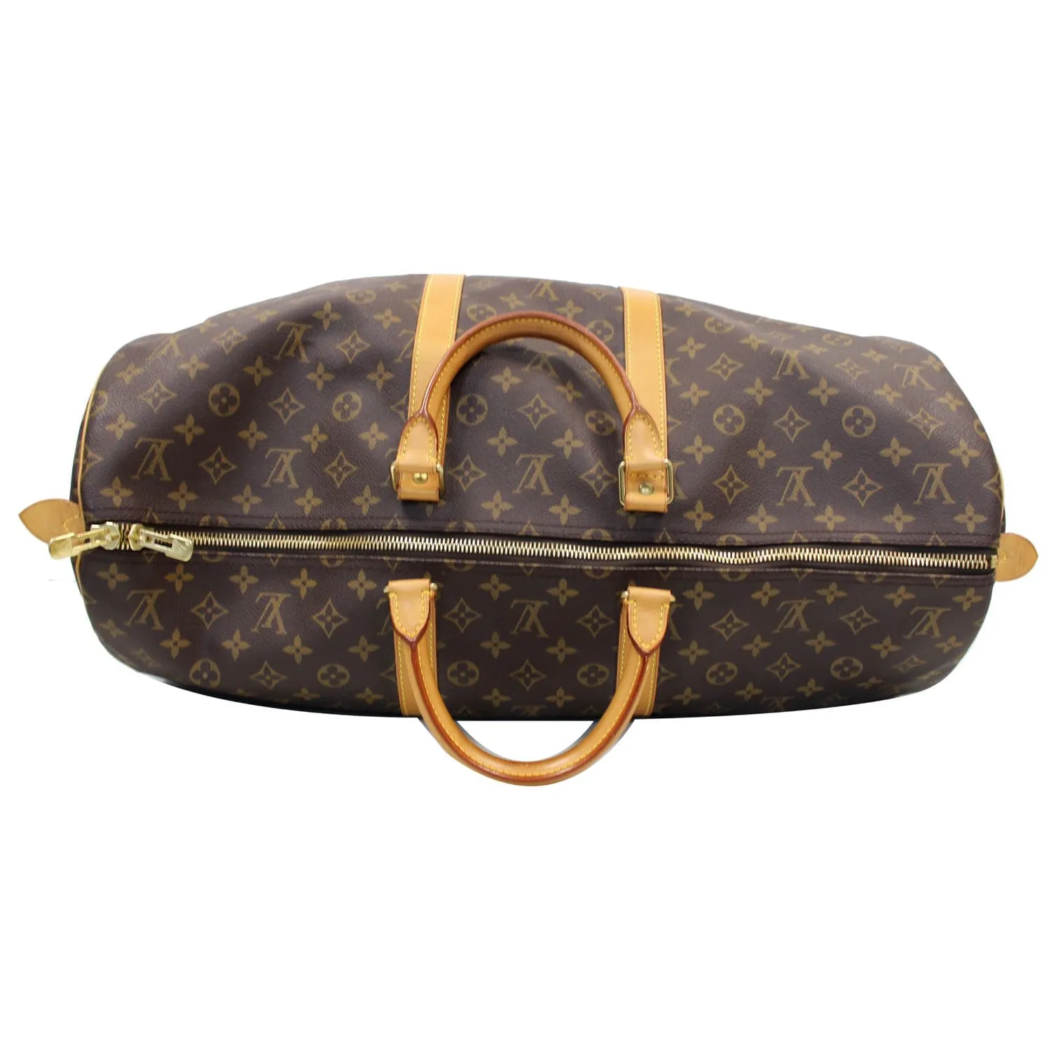 LOUIS VUITTON Keepall 55 Monogram Canvas Travel Bag Brown
