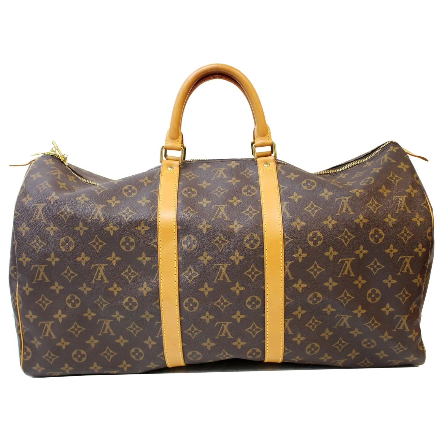 LOUIS VUITTON Keepall 55 Monogram Canvas Travel Bag Brown