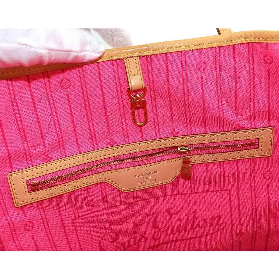 LOUIS VUITTON Monogram Rose Neverfull MM Tote Bag