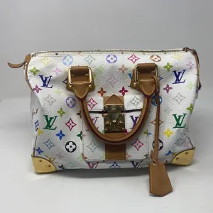 Louis Vuitton Takashi Murukami White Speedy 30