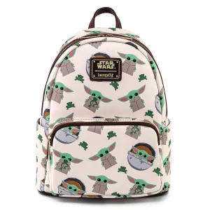 Loungefly Star Wars The Mandalorian Baby Yoda Grogu AOP Mini Backpack Exclusive!