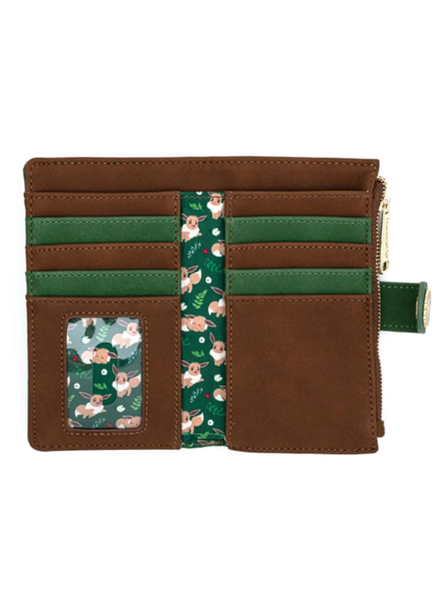Loungefly x Pokemon Women's Eevee Jumping Green Snap Flap Wallet
