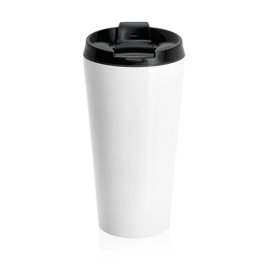 LOVE/Black on White  Stainless Steel Travel Mug
