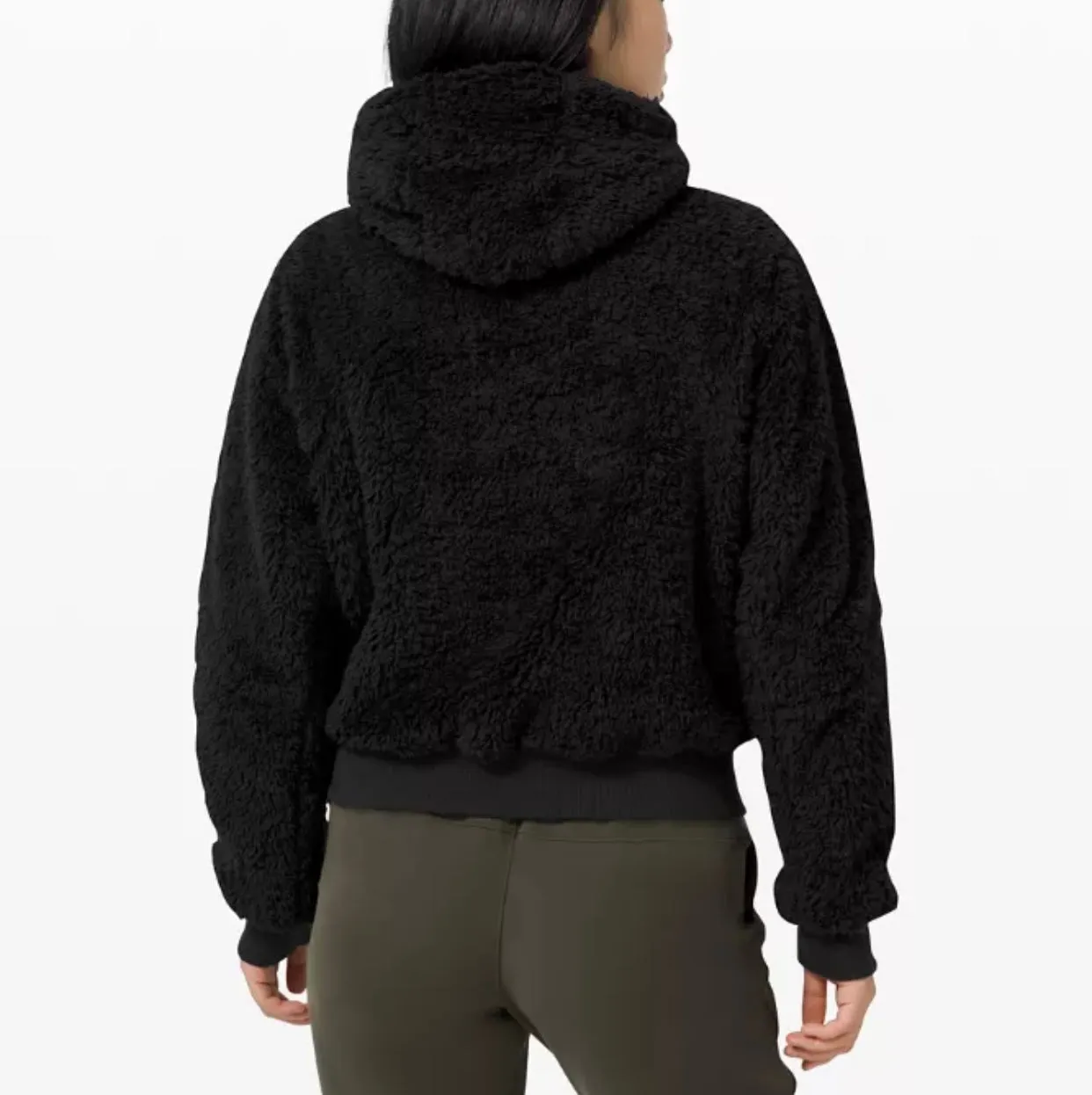 LULULEMON Oh So Sherpa Half Zip Black Size 10