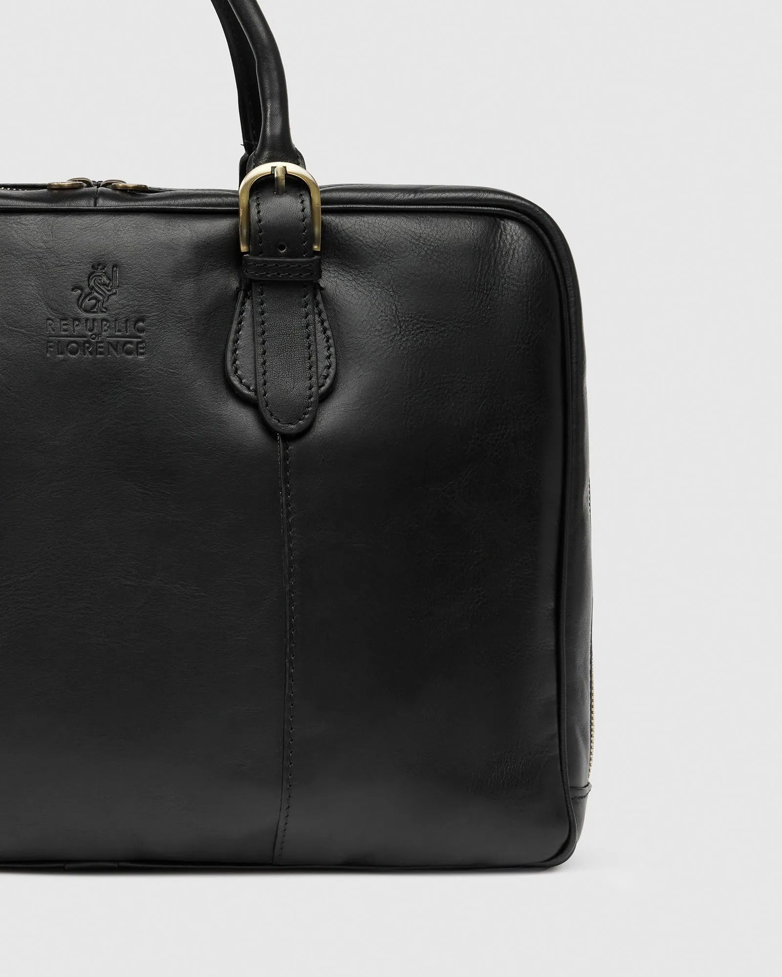 Madrid Matt Black - Leather Briefcase