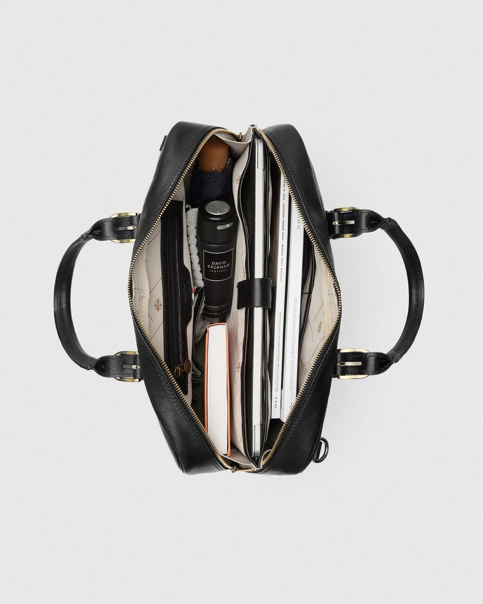 Madrid Matt Black - Leather Briefcase