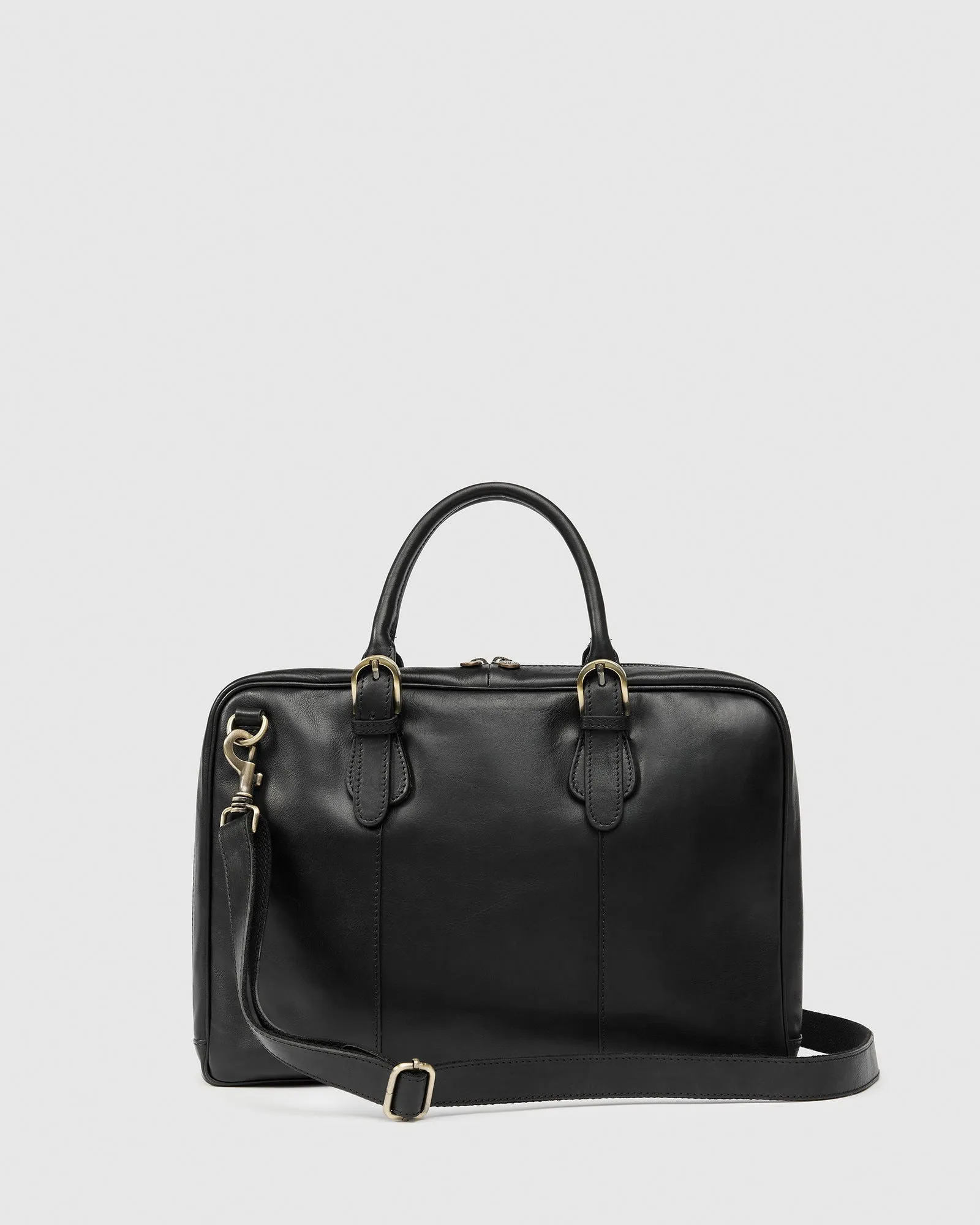 Madrid Matt Black - Leather Briefcase