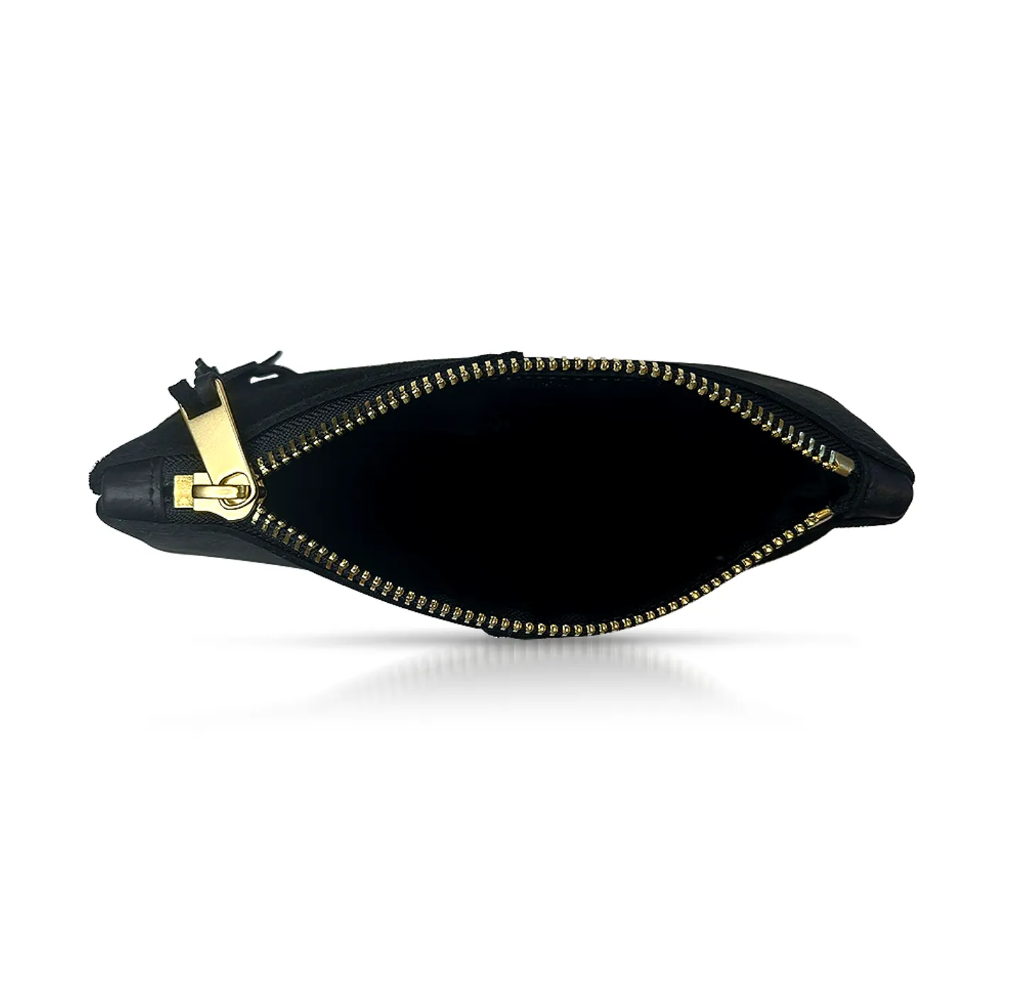 Makeup Bag in Black Leather